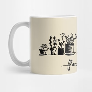 Flourishing (black and white) Mug